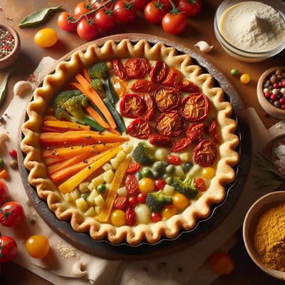 Image of Sun Dried Tomato Creamy Vegetable Pie
