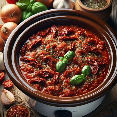 Image of Sun Dried Tomato Crock Pot Spaghetti Sauce