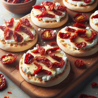 Image of Sun Dried Tomato Goat Cheese English Muffin Pizzas
