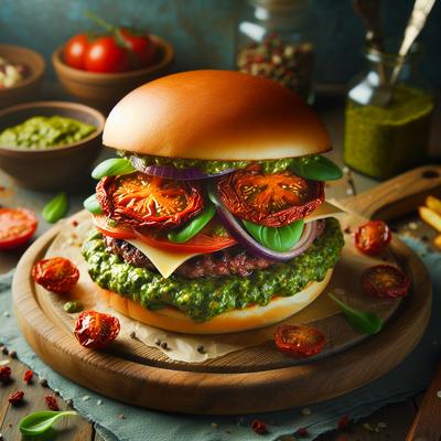 Image of Sun Dried Tomato Pesto Burger for 2