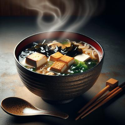 Image of Sunday's Hearty Miso Soup Tofu Seaweed Mushrooms Etc