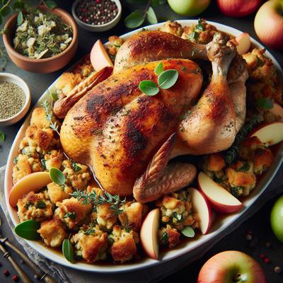 Image of Sunday Roast Chicken with Apple and Herb Stuffing