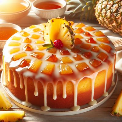 Image of Sunny California Sour Cream Pineapple Cake with Pineapple Glaze