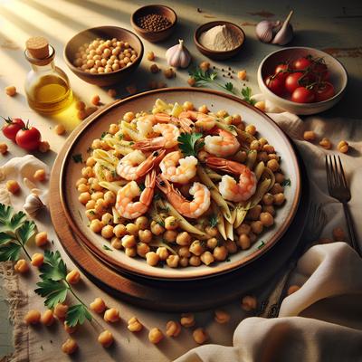 Image of Sunset's Shrimp Chickpea Garbanzo Pasta