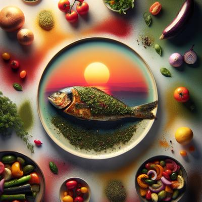 Image of Sunset on Santorini a Fresh Herb Rub for Fish Veggies