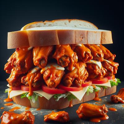 Image of Super Bowl Buffalo Wing Stuffed Sandwich