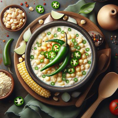 Image of Super Creamy Hominy and Green Chilies