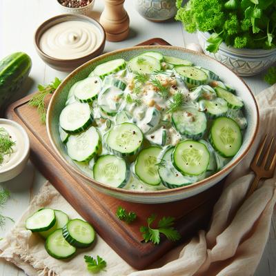 Image of Super Easy Creamy Cucumber Salad