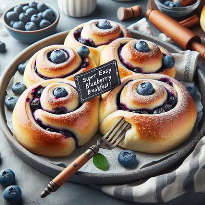 Image of Super Easy Semi Homemade Blueberry Breakfast Rolls