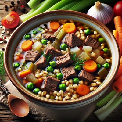 Image of Super Easy Slow Cooker Vegetable Barley Beef Soup