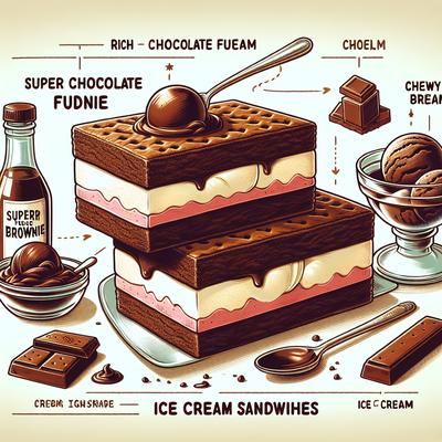 Image of Super Fudge Brownie Ice Cream Sandwiches