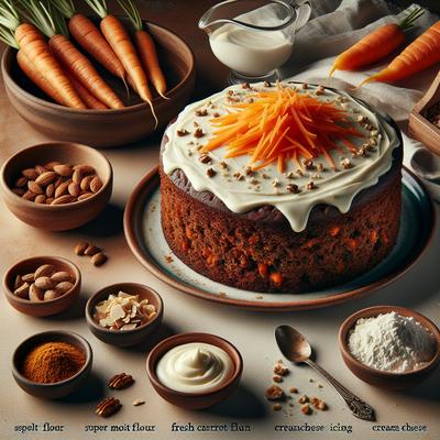 Image of Super Moist Spelt Flour Carrot Cake
