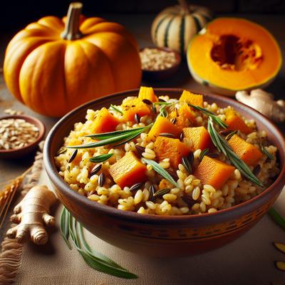 Image of Super Simple Pumpkin Ginger Barley Pilaf Vegan
