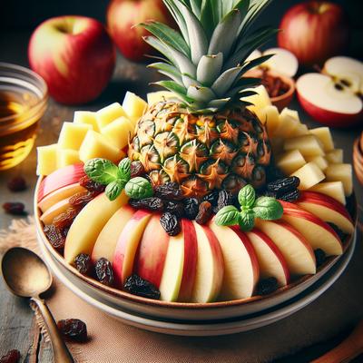 Image of Super Sweet Pineapple Apple and Raisin Fat Free Salad