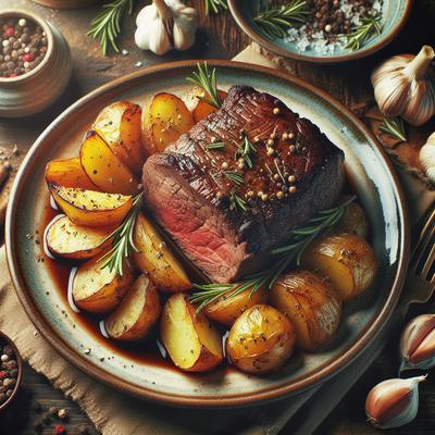 Image of Super Yummy Top Round Roast and Potatoes