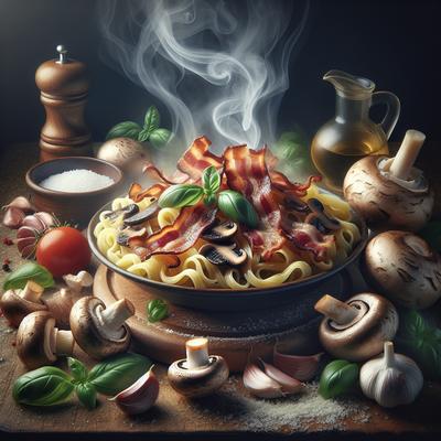 Image of Superlicious Bacon Mushroom Pasta