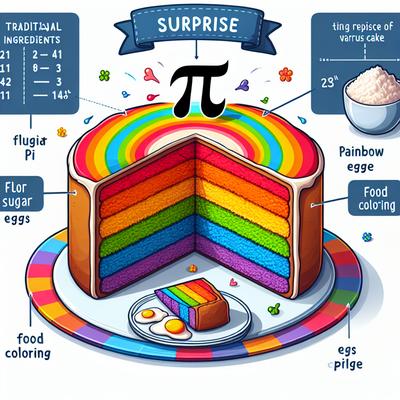 Image of Surprise Rainbow Pi Cake
