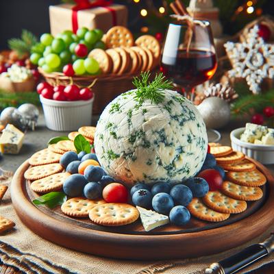 Image of Susie's Bleu Cheese Ball with a Holiday Presentation