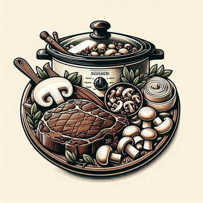 Image of Sussex Style Steak with Mushrooms for the Crock Pot