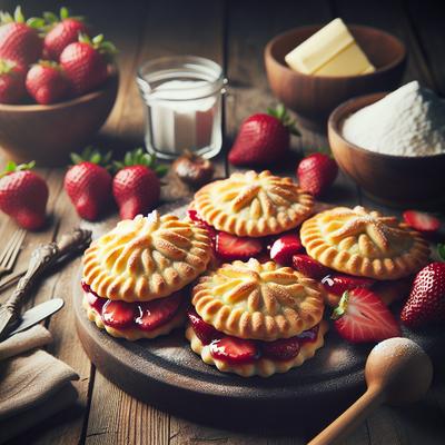 Image of Swedish Sandbakkels with Strawberry Cream