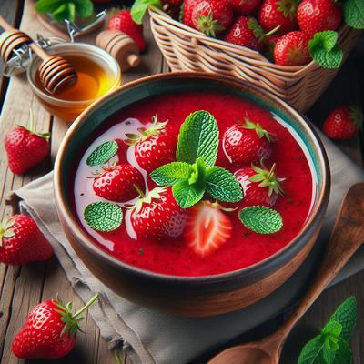 Image of Swedish Strawberry Mint Soup