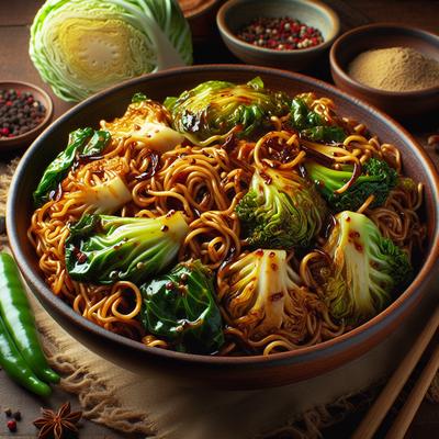 Image of Sweet and Peppery Sauteed Cabbage and Noodles