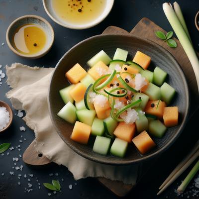 Image of Sweet and Salty Melon Salad with Lemongrass Vinaigrette