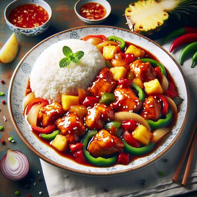 Image of Sweet and Sour Chicken with Rice