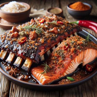 Image of Sweet and Spicy Dry Rub on Ribs or Salmon