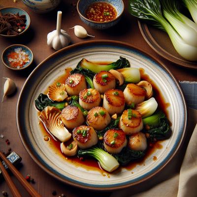 Image of Sweet and Spicy Scallops and Bok Choy