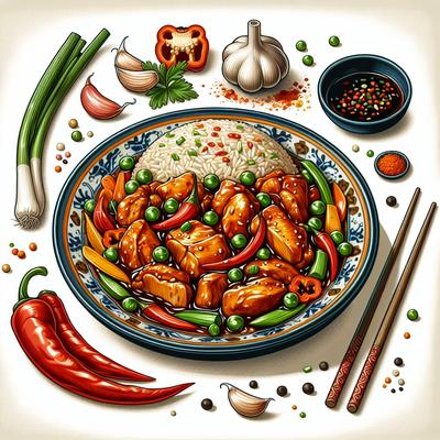 Image of Sweet Chili Chicken with Asian Vegetable Rice
