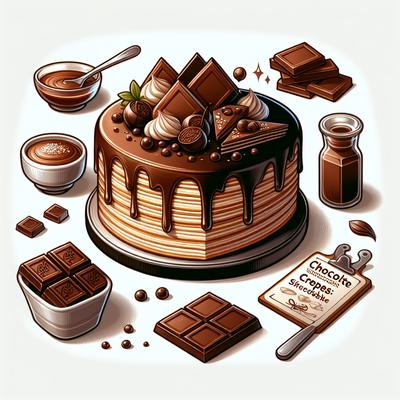 Image of Sweet Chocolate Wedges Crepes Cake