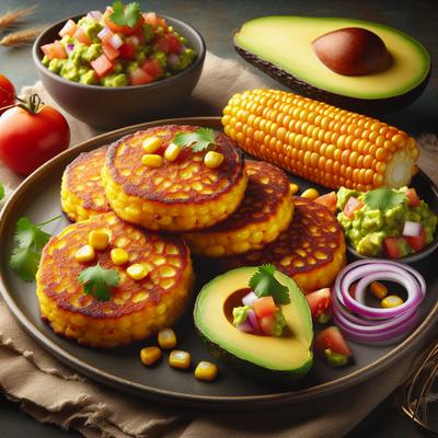 Image of Sweet Corn Cakes with Avocado Salsa