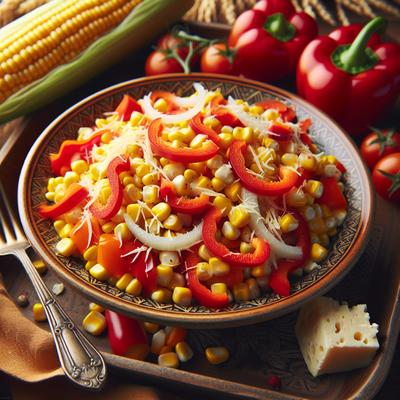 Image of Sweet Corn Red Pepper and Cheese Salad