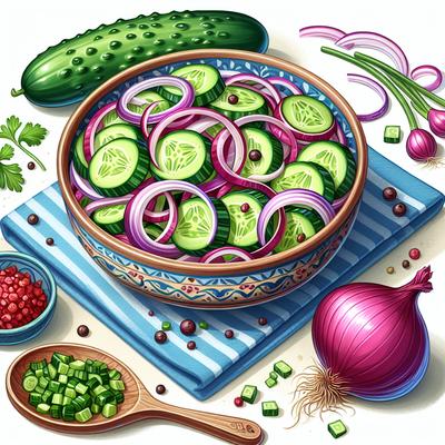 Image of Sweet Cucumber and Red Onion Salad