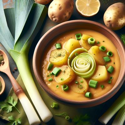 Image of Sweet Dairy Free Potato Leek Soup