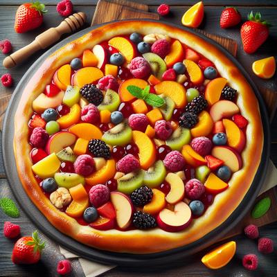 Image of Sweet Fruit Pizza That Looks Like a Regular Pizza