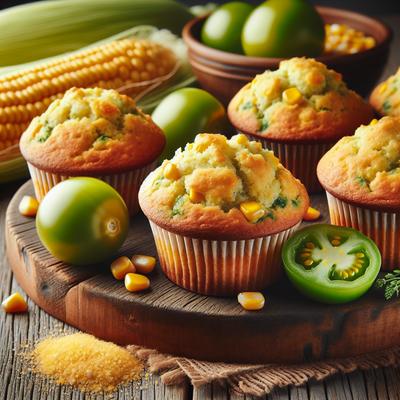 Image of Sweet Green Tomato Corn Muffins