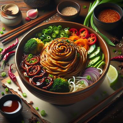 Image of Sweet Hot Asian Noodle Bowl