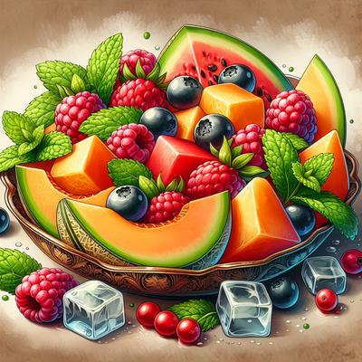 Image of Sweet Melon and Berry Toss or Minty Fruit Salad Ww