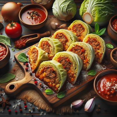 Image of Sweet N Sour Stuffed Cabbage Rolls Golumbke