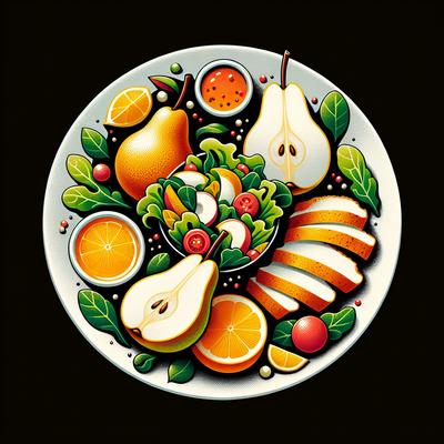 Image of Sweet N Tangy Pear Salad with Chicken Strips