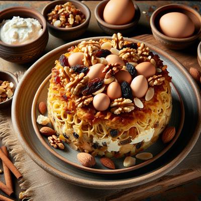 Image of Sweet Noodle Pudding Kugel Nut Topping