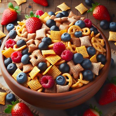 Image of Sweet Party Chex Mix with Berries