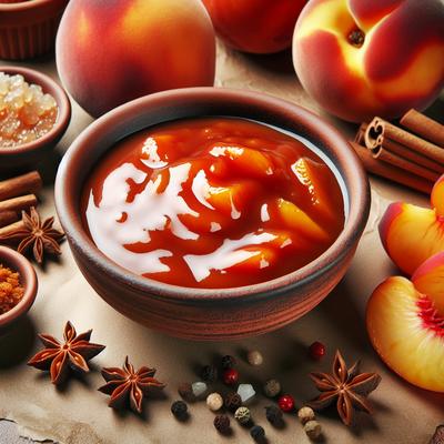 Image of Sweet Peach Barbecue Sauce for Chicken Pork Shrimp Fish