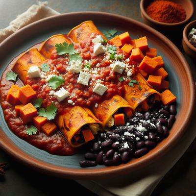 Image of Sweet Potato and Black Bean Enchiladas