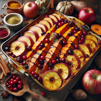 Image of Sweet Potato Apple and Cranberry Bake