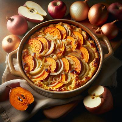 Image of Sweet Potato Apple and Onion Gratin