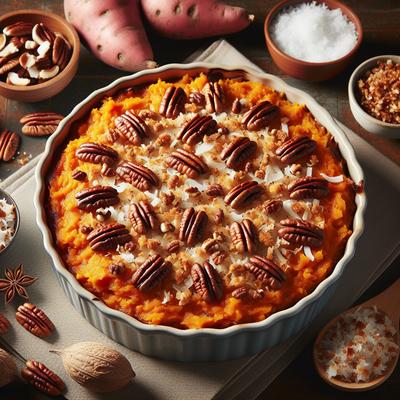 Image of Sweet Potato Casserole W Coconut Pecan Topping
