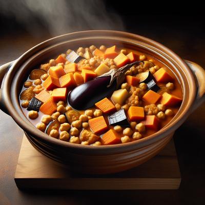 Image of Sweet Potato Chickpea and Eggplant Hotpot